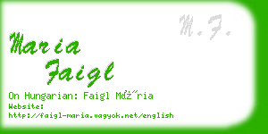 maria faigl business card